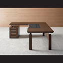 office desk with pedestal and return