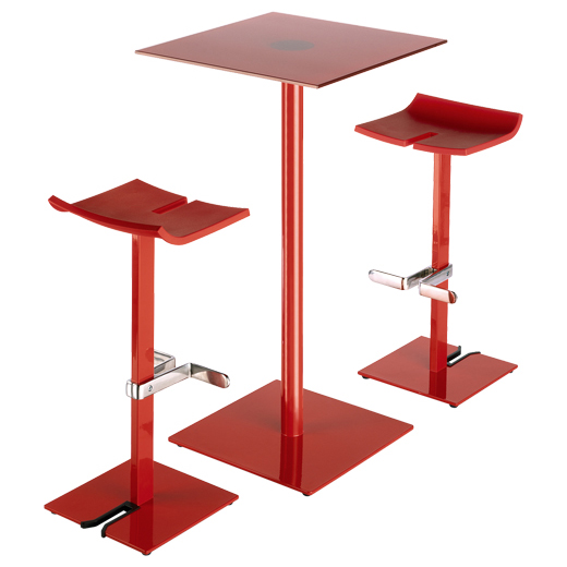 Punto table and Stacky bar stool